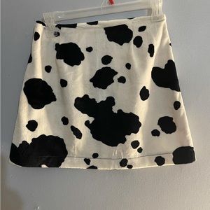 90’s cow print mini skirt